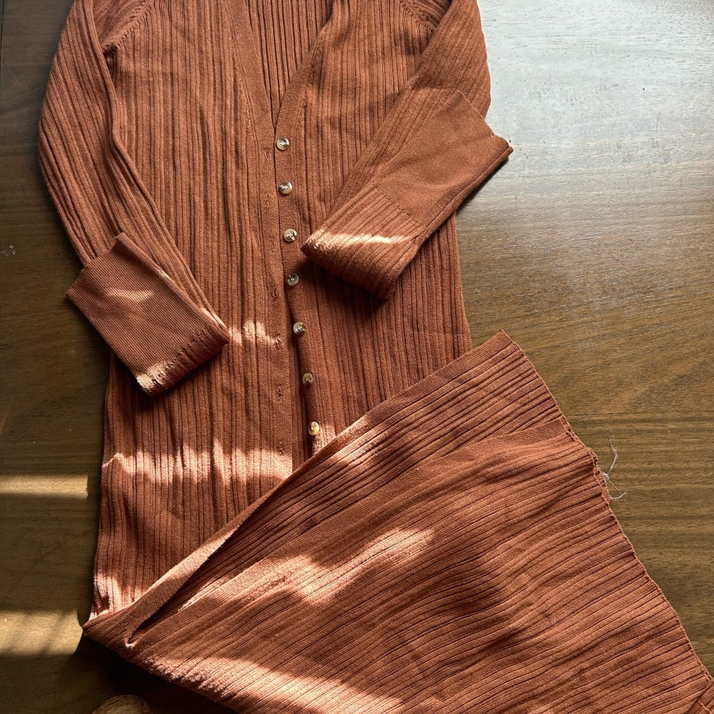 Hem & Thread Rust Cardigan Sweater